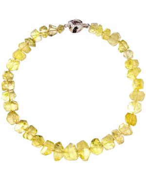 Mineralgems•Studio Citrine Quartz Statement Necklace - Metallic