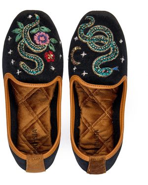 Fuchsia Shoes Viper Velvet - Black
