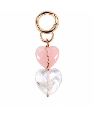 Mineralgems•Studio Rose Quartz & Clear Quartz Bag Charm - Pink