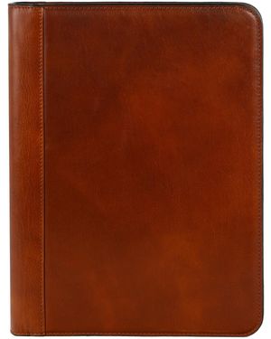 Time Resistance Leather Documents Folder Organizer - Brown