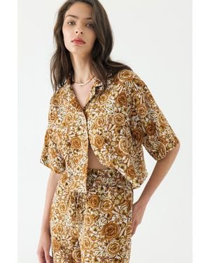 We Are Kindred Rosalia Linen Relaxed Shirt - Metallic
