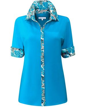 Perlavera Tinaly Short Sleeve Length Shirt - Blue