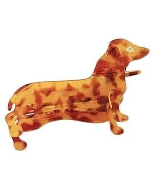 Gold Trip Dapple Dachshund Claw Clip - Orange