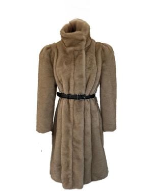 Nina Nieves Celerina Faux Fur Coat - Brown
