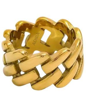 ADIBA Mega Chain Links Stainless Steel Ring - Metallic