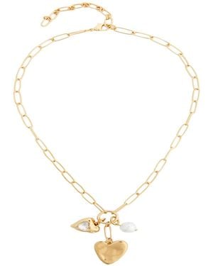 Saachi Heart Charm Necklace - Metallic