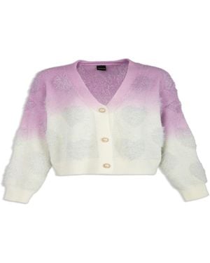 Saachi Soft Heart Ombre Lilac Cardigan - Purple