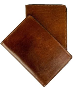 Time Resistance Small Leather Passport Holder For - Brown