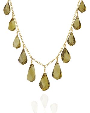 MOUNIR LONDON Cognac Quartz Statement Necklace - Metallic