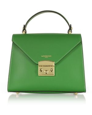 Le Parmentier Peggy Leather Top Handle Satchel Bag - Green