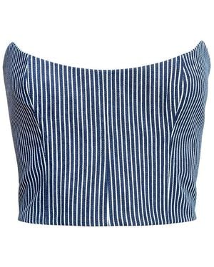 Audrey Vallens Denim Affair Stripe Corset - Blue