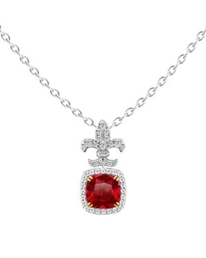 Arte Madrid Casa Real Fleur-De-Lis Necklace - Red
