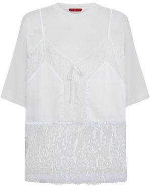 Pcfg Daydreamers Mini T-Shirt Dress With Lace And Satin Details - White
