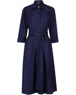 Lioness by Tf Royal Petals Sleeved Dress - Blue