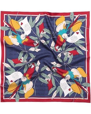 Lost Pattern El Amor Silk Bandana - Blue
