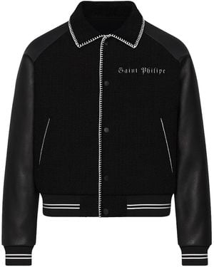Freak Vault Saint Philippe Noir Varsity Jacket - Black
