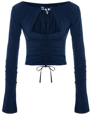 Maison sél Gathered Top - Blue