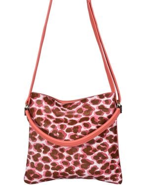 Owen Barry Cowhide Crossbody Shoulder Bag Pansy Coral Iggy - Red