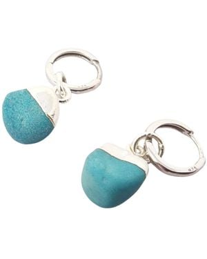 Harfi Raw December Birthstone Huggies - Blue