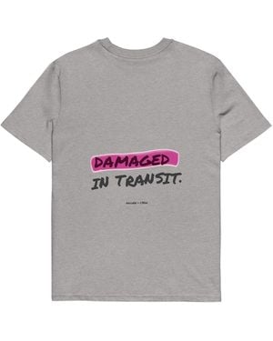 Anchor and Crew Heather Out For Delivery Annotations Organic Cotton T-Shirt - Grey