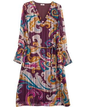 Niza Paisley Midi Dress - Red