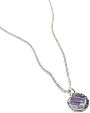 Muru Mini February Birthstone Necklace - Metallic