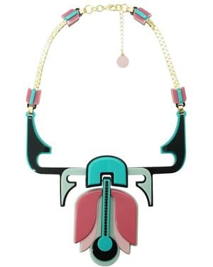 Gissa Bicalho Handmade Acrylic Necklace Short Tulip Candy - Blue