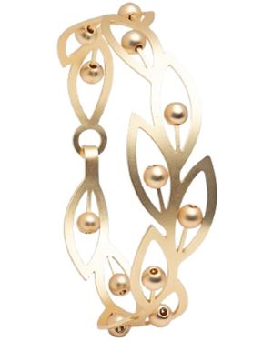 Saachi Beaded Botanical Hook Bracelet - White