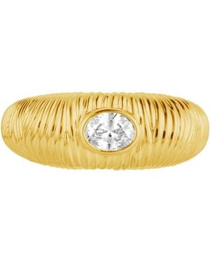 Artisan Round Diamond Textured Band Ring - Metallic