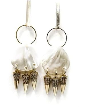 Babaloo Shell Spike Earrings - Metallic