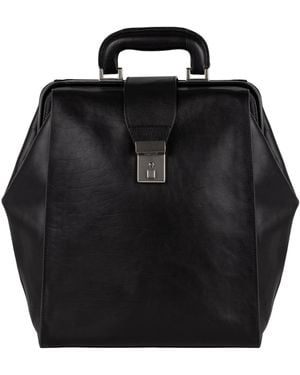 Time Resistance Leather Backpack - Black