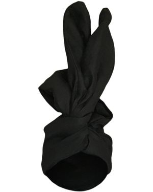 Romer Millinery Twisturban Turban Handkerchief Linen - Black