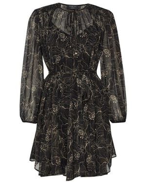 Exquise Abina Long Sleeve Mini Dress – - Black