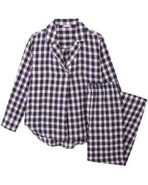 Mamu Dream Organic Cotton & Gingham Check Pyjama Set - Blue