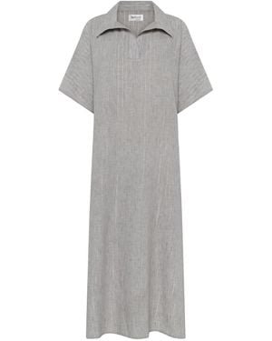 Belyed Handcraft Heyam – Linen Dress By Belyed - Grey