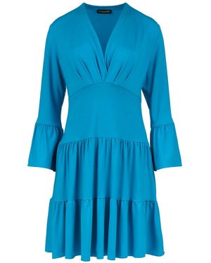 Conquista Jersey Tiered Dress - Blue