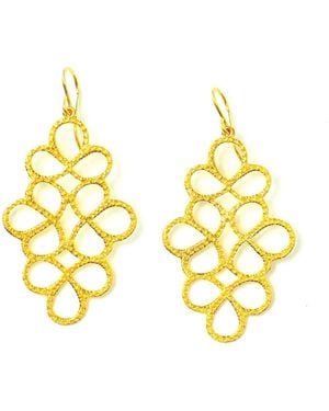 Lexi Jewelry Chandelier Lace Earrings - Metallic