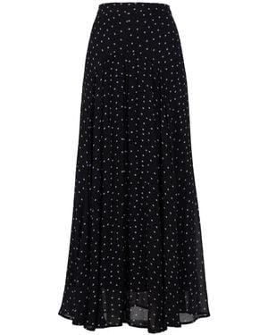 Rose & Nancy Elsie Spot Midaxi Skirt - Black