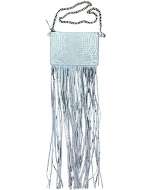 Any Old Iron Metallic Croc Large Leather Bag - Blue