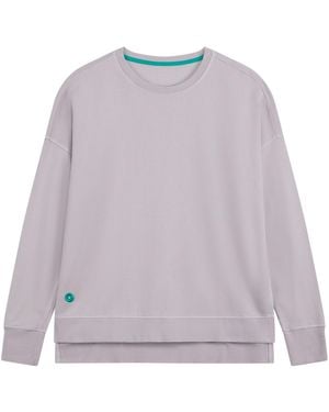 Lounge Organic Cotton Longline Loose Sweatshirt - Purple