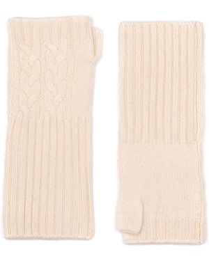 Bel Cashmere Cable Cashmere Mittens Ivory - Natural