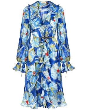 Elsava Of Silence Ruffle Dress - Blue