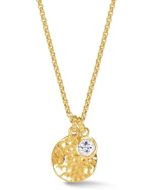Dower & Hall Hammered Disc & Topaz Array Pendant - Metallic