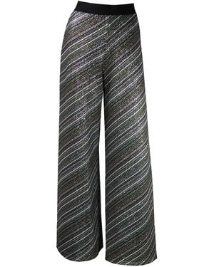 Me & Thee Pit Stop Metallic Stripe Trouser - Grey