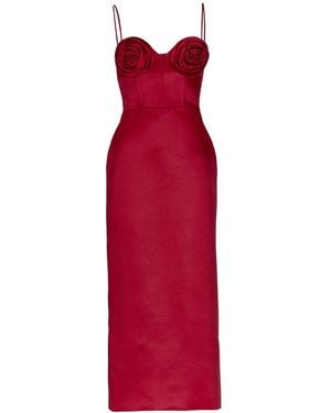 Justin Tong Amora Bloom Dress - Red