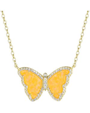 KAMARIA Opal Butterfly Necklace - Metallic