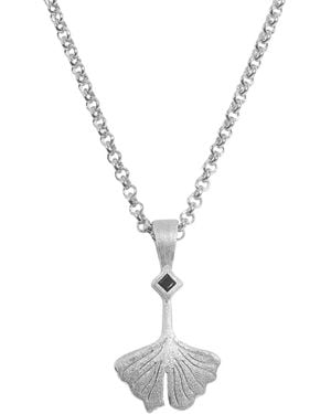 Claire Hill Designs Ginkgo Leaf Charm Necklace - Metallic