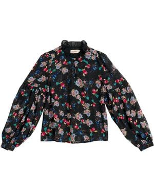Louche Masha Carpathian Florals Print Long Sleeve Blouse - Blue
