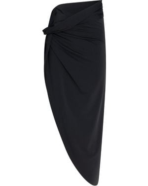 Circular Path Sarong Cover Up - Black