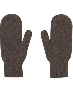 CALLAITE Cashmere Flap Gloves - Brown